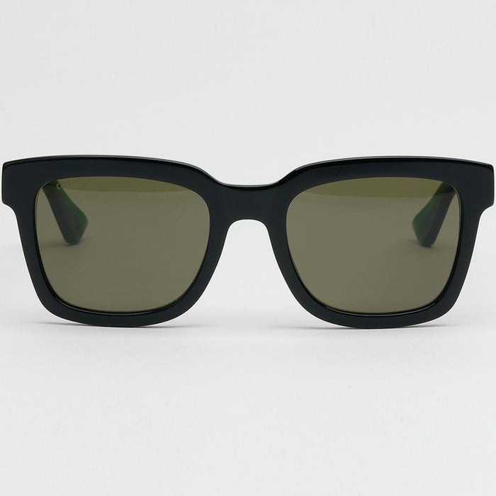 GUCCI Acetate Square Stripe Temple Sunglasses Black Unisex