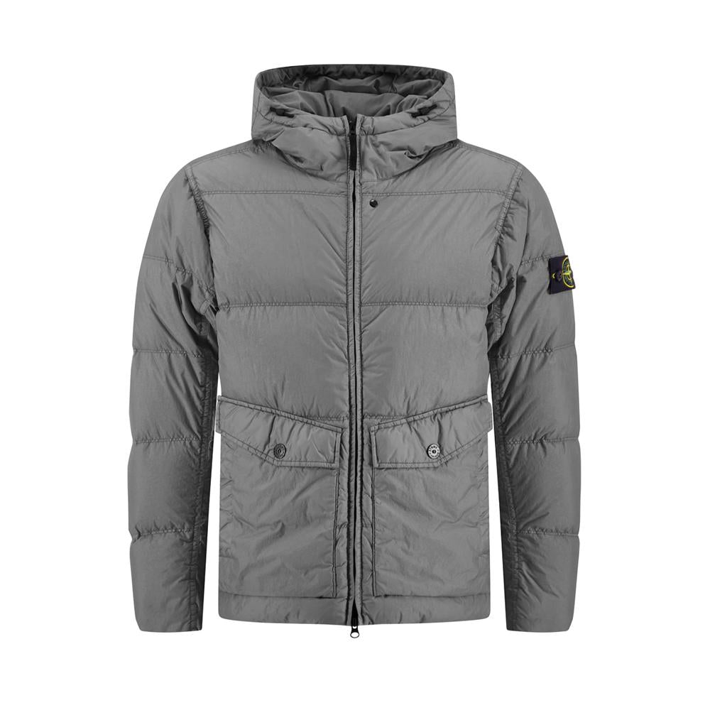 STONE ISLAND Garment-Dyed Crinkle Reps Hooded Down Jacket Gr 4100011 S0A23 V006B