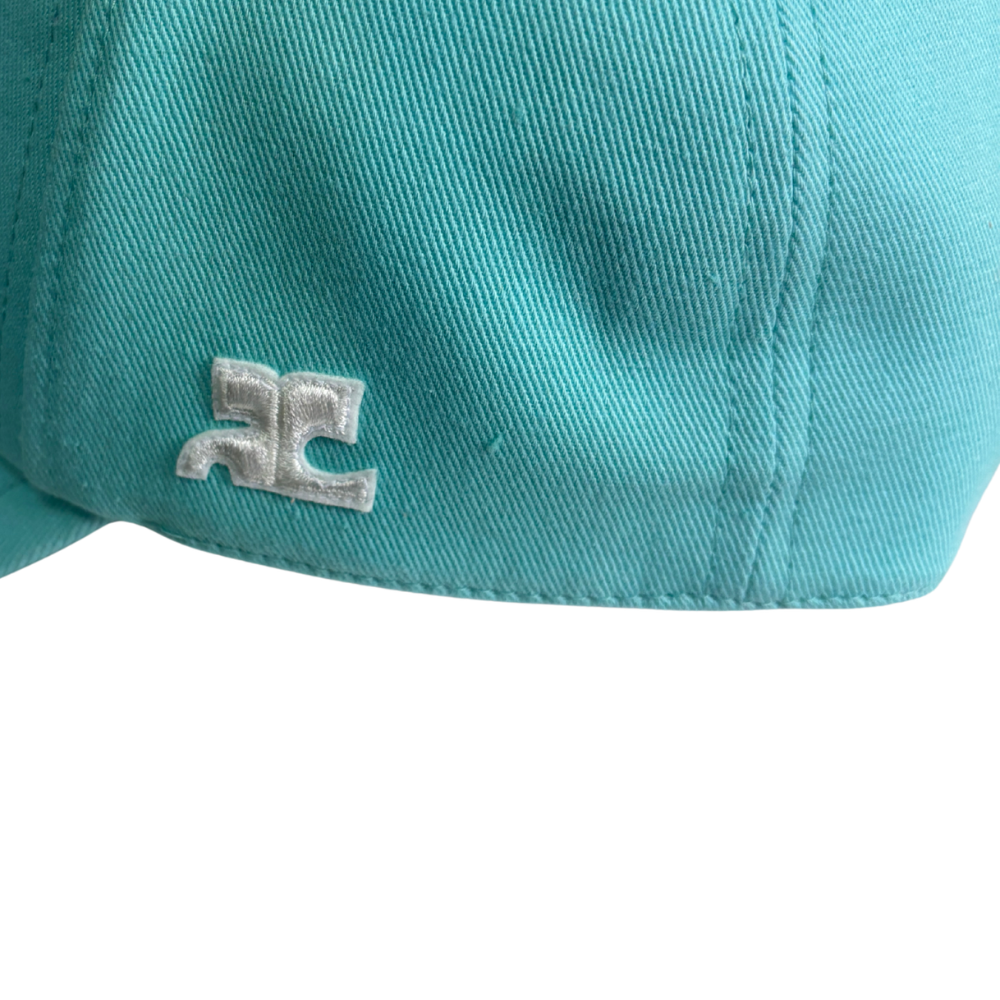 courreges Turquoise Cotton Signature Logo Baseball Cap W2AAX23221