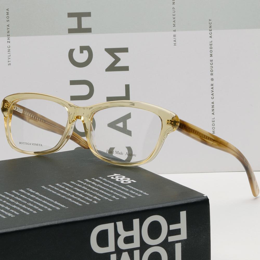 Bottega Veneta Translucent Acetate Square Eyeglass Frames Unisex