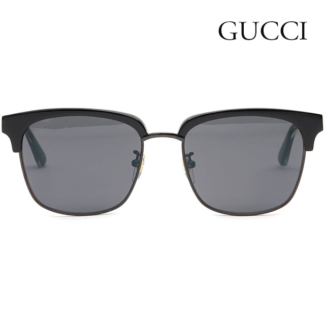 GUCCI Retro Half-Rim Sunglasses Black Acetate Unisex