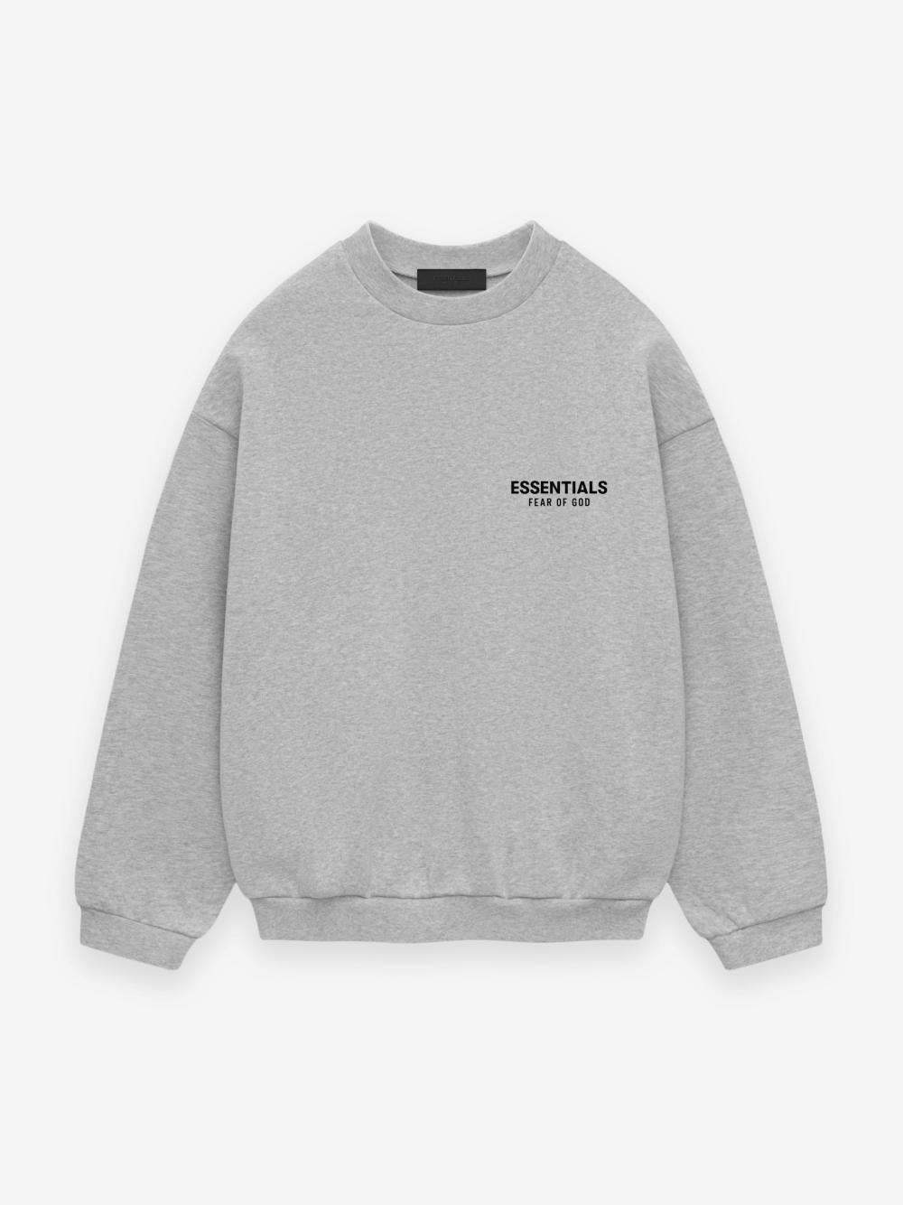 Fear of God Essentials Fleece Back Logo Crewneck Sweatshirt Black/Light Gray