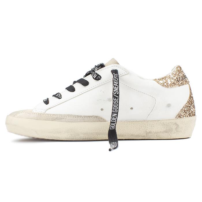 GOLDEN GOOSE Superstar Distressed Leather Low-Top Sneakers White