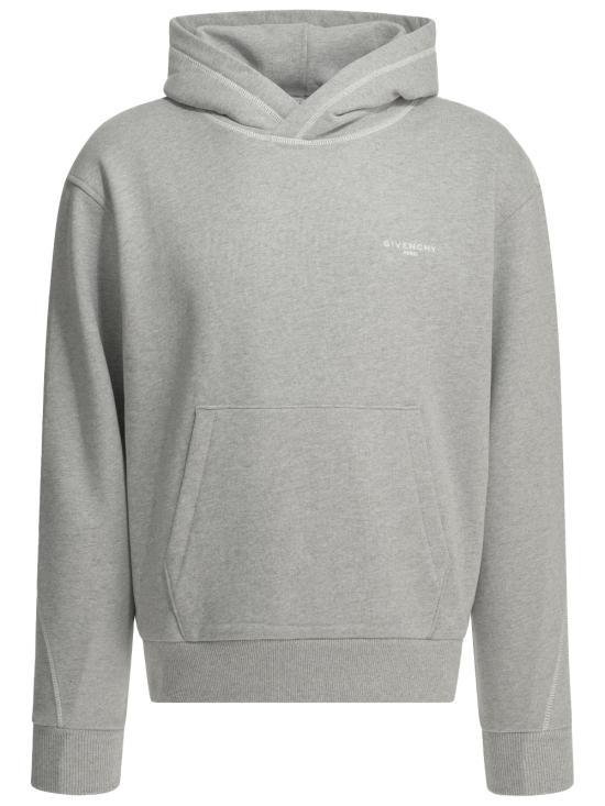 GIVENCHY Light Grey Melange Logo Hoodie for Women