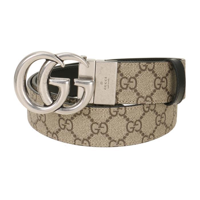 GUCCI GG Marmont Reversible Leather Belt Black/Brown Gold Buckle