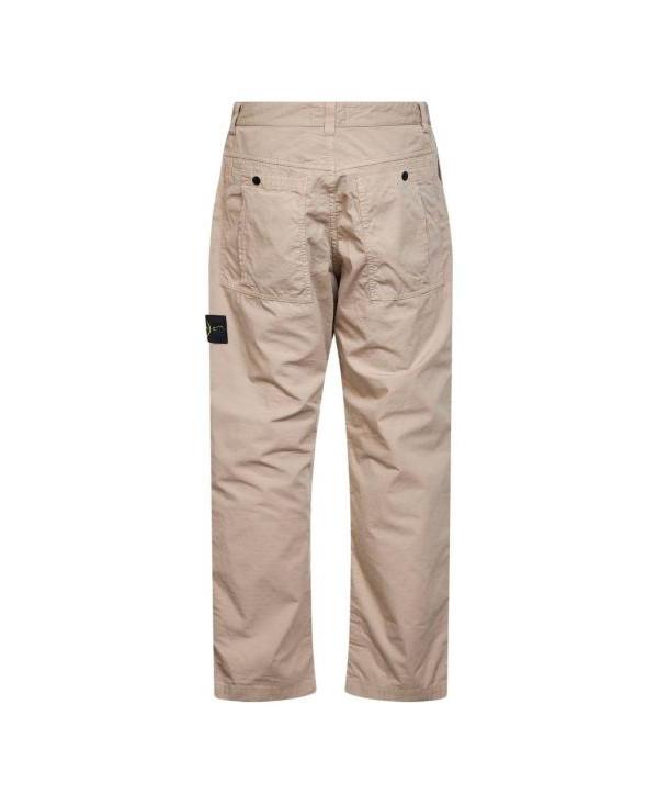 STONE ISLAND Mercerised Cotton Ripstop Chino Pants Black Men