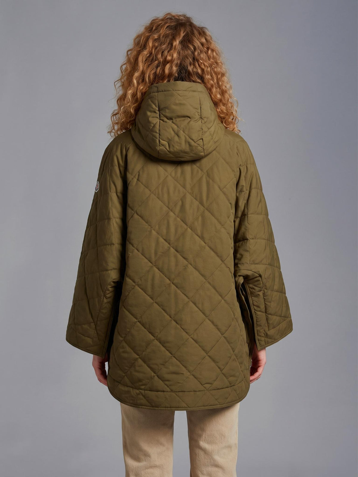 Moncler Black Down Puffer Cape Jacket for Women