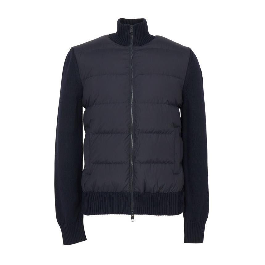 Moncler Men’s Padded Zip-Up Knit Cardigan Navy