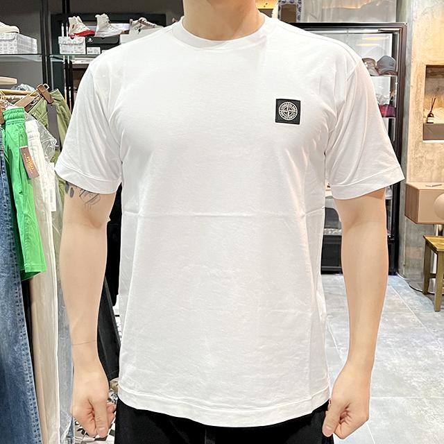 STONE ISLAND Logo Short Sleeve T-Shirt White Unisex
