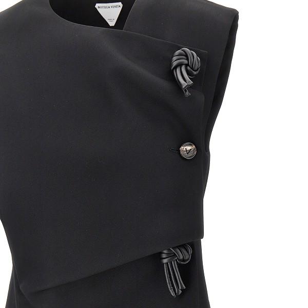 Bottega Veneta Black Wool Midi Dress