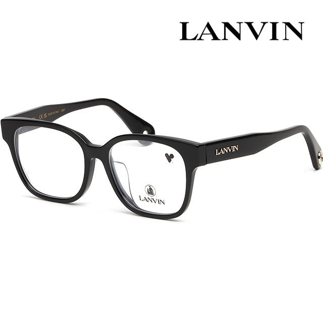 Lanvin Black Acetate Square Eyeglass Frames Asian Fit Unisex LNV2650LB 001