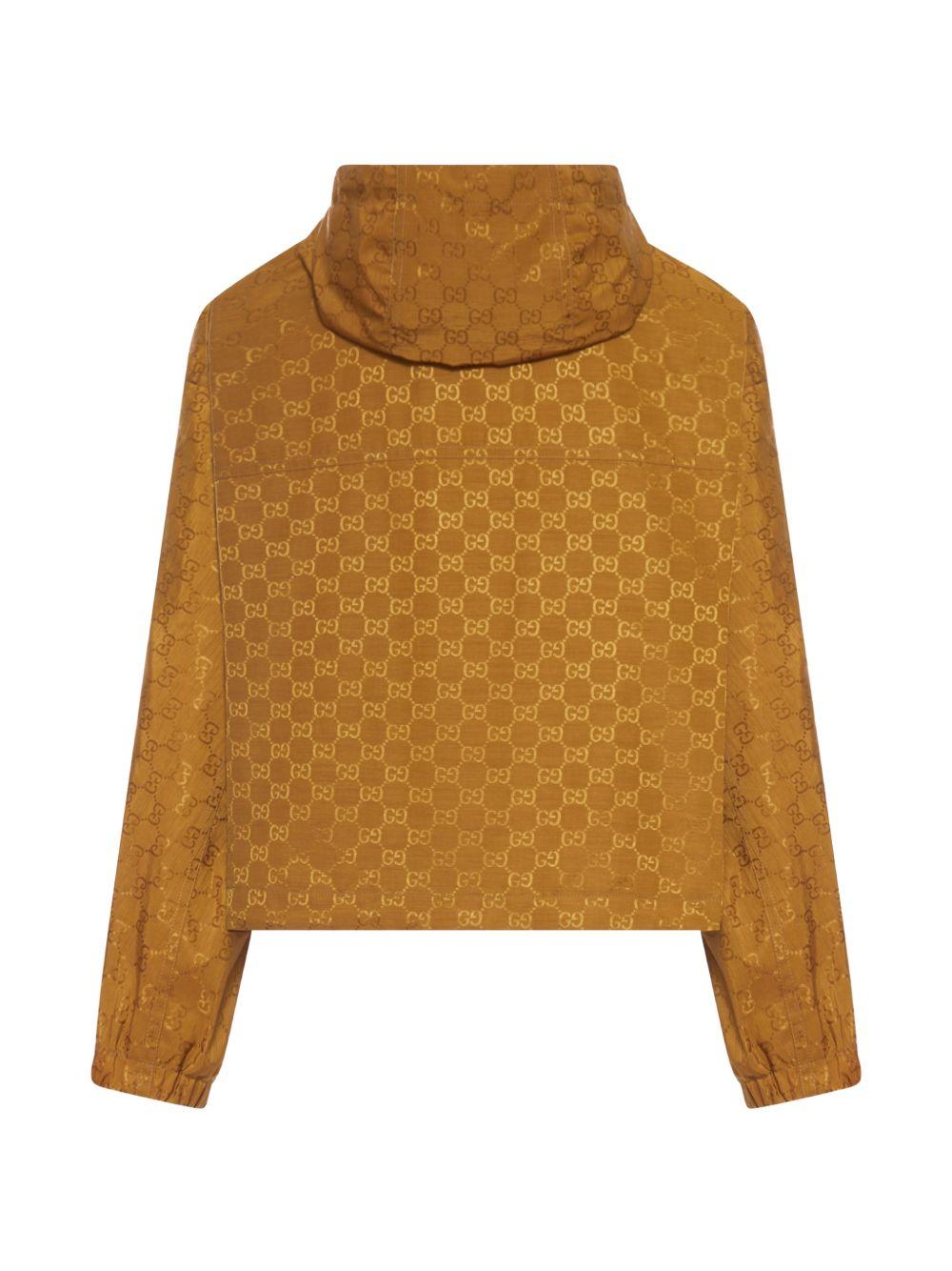 GUCCI Beige Casual Jacket Women’s Cotton Blend Zip-Up Jacket
