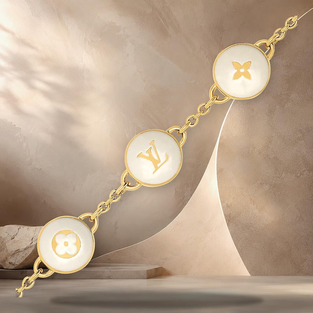 Louis Vuitton Gold-Tone Metal Pearly Confetti Bracelet M1964A