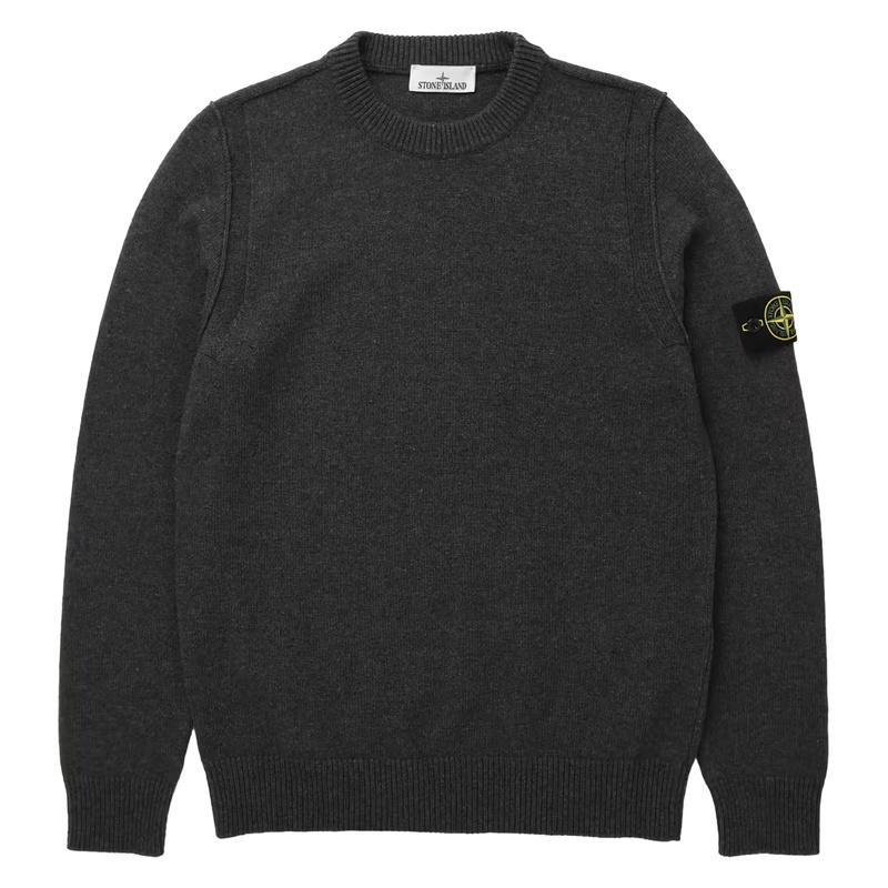 STONE ISLAND Lambswool Crewneck Sweater Men Brown