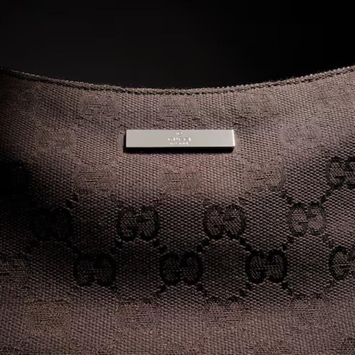GUCCI Lady Lunetta Small Shoulder Bag Brown Leather