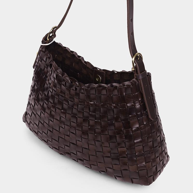 Dragon Diffusion Hobo Selvedge Shoulder Bag Dark Brown 8170