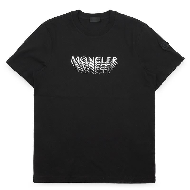 Moncler Men’s Logo Print Cotton Short Sleeve T-Shirt Black 8C00022 89AYW 999