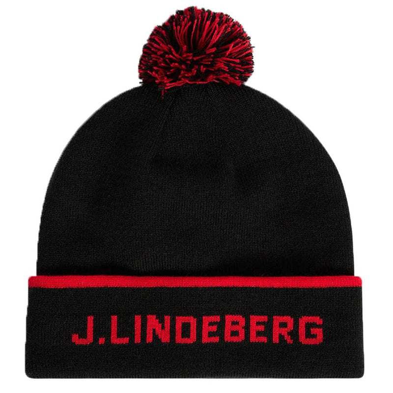 J LINDEBERG Stripe Logo Beanie Black Men’s