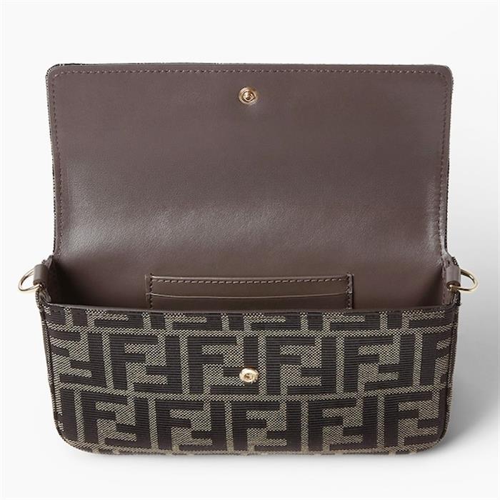 FENDI FF Jacquard Tube Chain Wallet Shoulder Bag