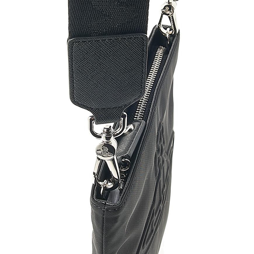 Vivienne Westwood Men’s Square Crossbody Bag Black Leather