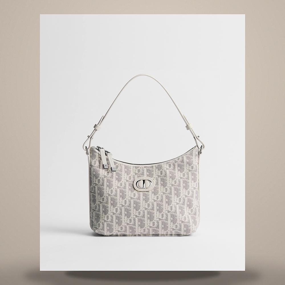 DIOR 30 Montaigne Diorling Chain Bag Mini Latte Gray Oblique Jacq S4309PTZQ M074