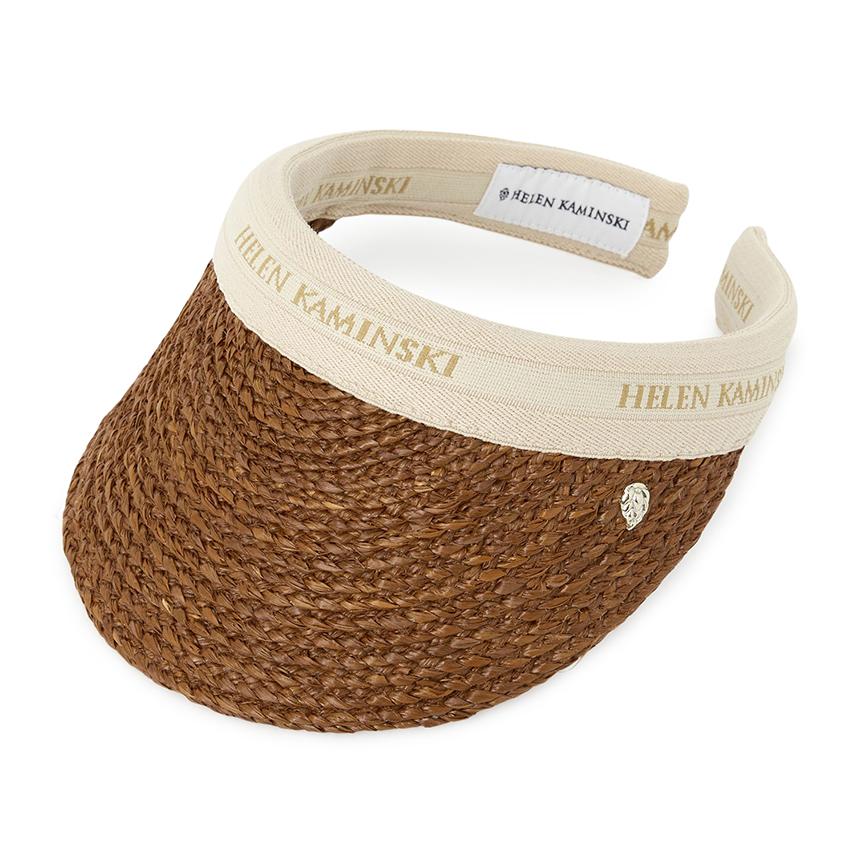 HELEN KAMINSKI Bianca 8 Women’s Visor Cap HAT52204 NUTSHELL NATURAL LOGO