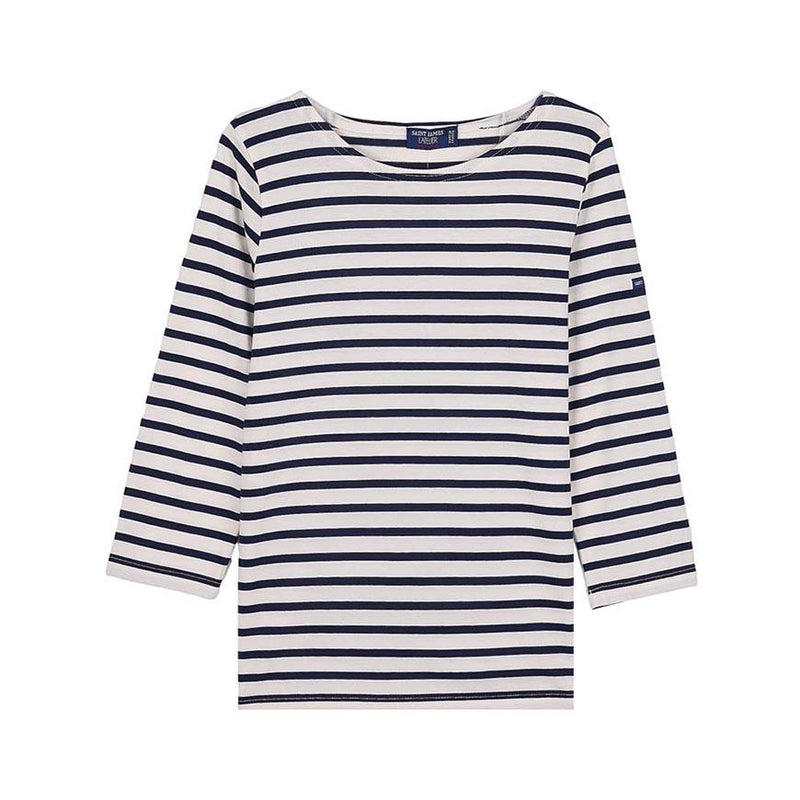 Saint James Women’s Striped Ecru/Navy Cotton Galathee II T-Shirt