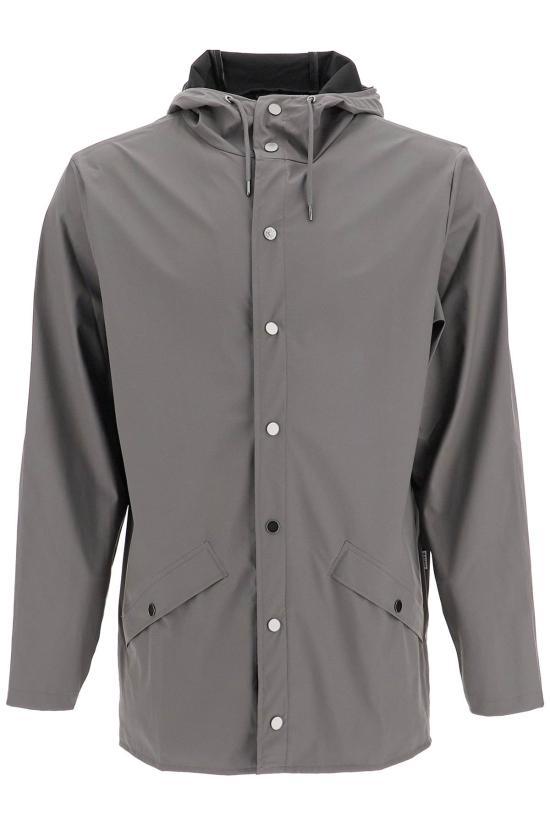 RAINS Lightweight Waterproof Jacket for Men 1201013 GRAY DOM