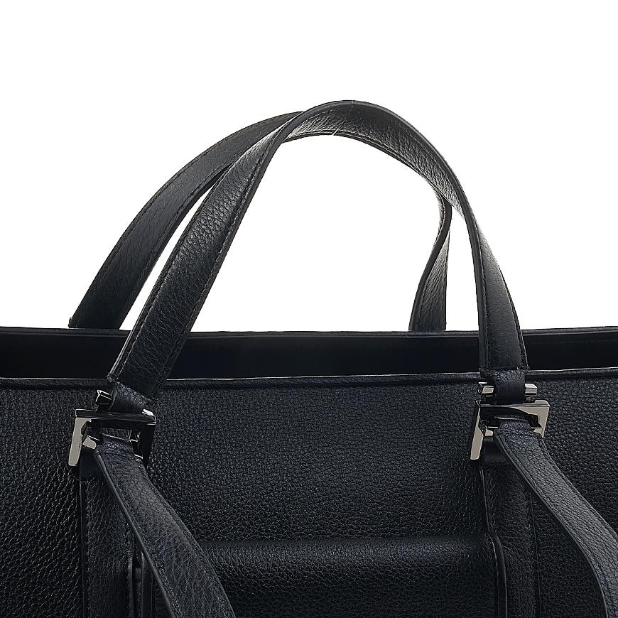 VALENTINO Garavani Signature V Logo Tote Bag Black Leather