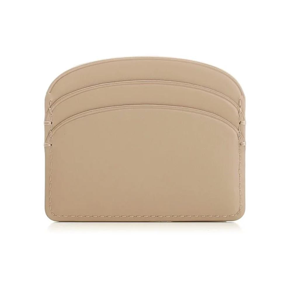 A.P.C. Demi-Lune Logo Half Moon Leather Card Holder PXAWV F63270 BAO