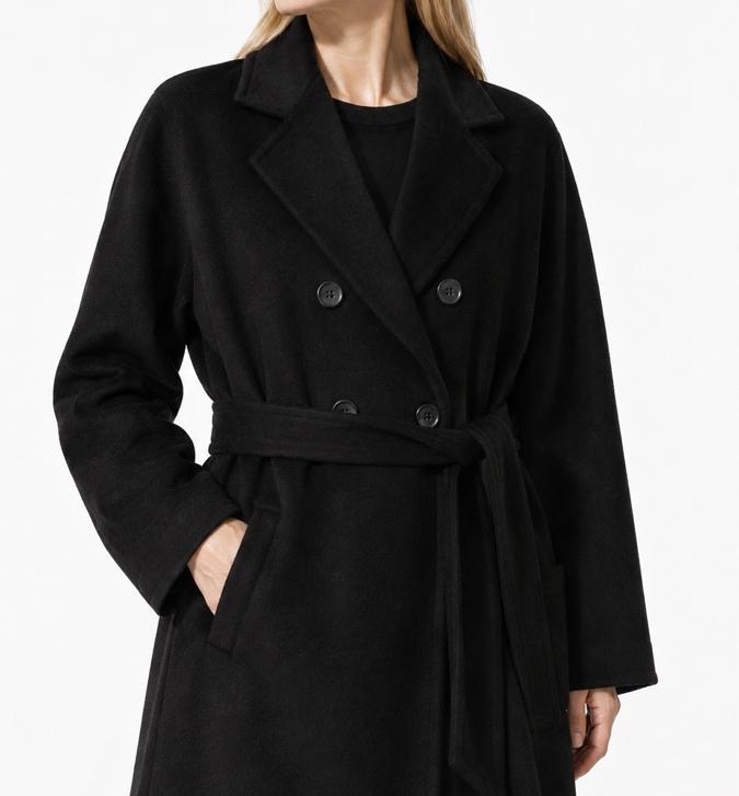 Max Mara Black Wool Madame Coat 2621018010600 003