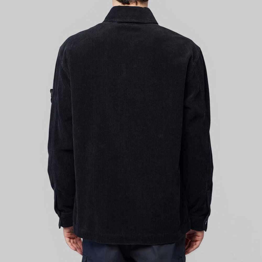 STONE ISLAND Organic Cotton Corduroy Overshirt Jacket Black Men