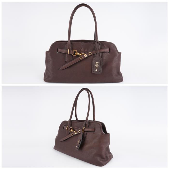 Miu Miu Avantgarde Nappa Large Tote Bag Navy Leather