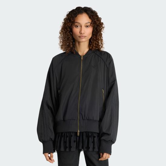 Adidas Women’s Bomber Jacket Black Zip-Up Lightweight Outerwear