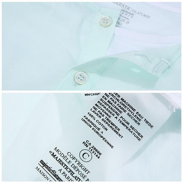 MAJESTIC Layered Henley Neck T-Shirt for Men 15S 04 004 271