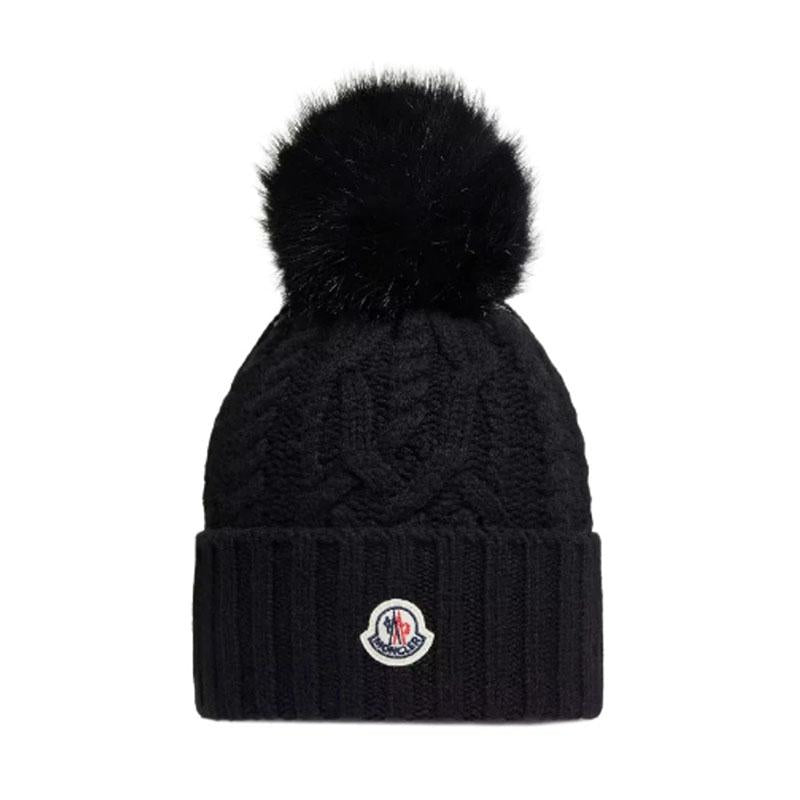 Moncler Logo Pom-Pom Black Women’s Beanie 3B00063 M4506 999