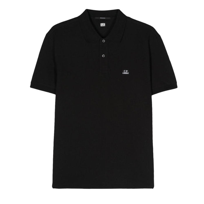 CP Company Logo Patch Polo Shirt Black Men's