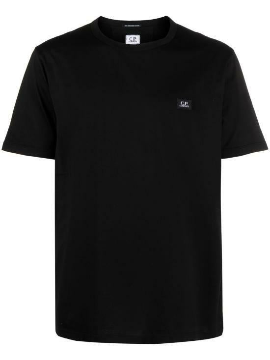 CP Company mercerized jersey logo patch short sleeve T-shirt black