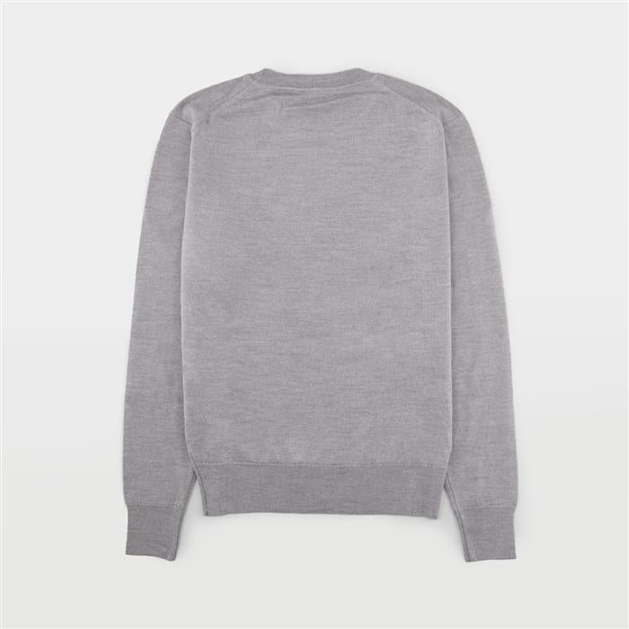 Maison Kitsune Unisex Tricolor Fox Patch Crewneck Knit Sweater