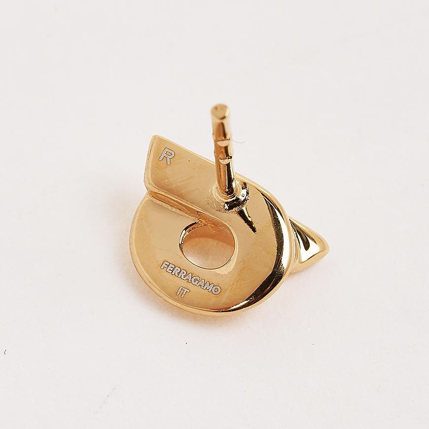Ferragamo Gancini Earrings Gold-Tone Women’s Jewelry