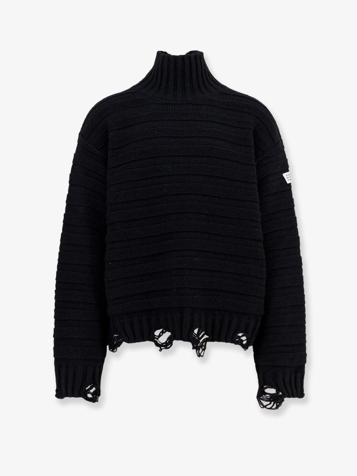 Maison Margiela Black Wool Turtleneck Sweater for Men