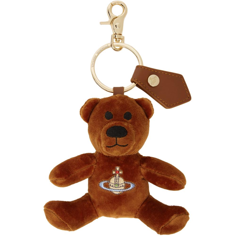 Vivienne Westwood Embroidered Logo Teddy Bear Keyring 82120005U W00ZL F410