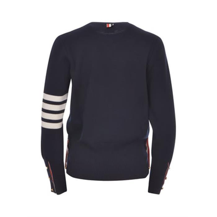 THOM BROWNE 4-Bar Wool Crewneck Sweater Navy Women FKA239A 00014 415