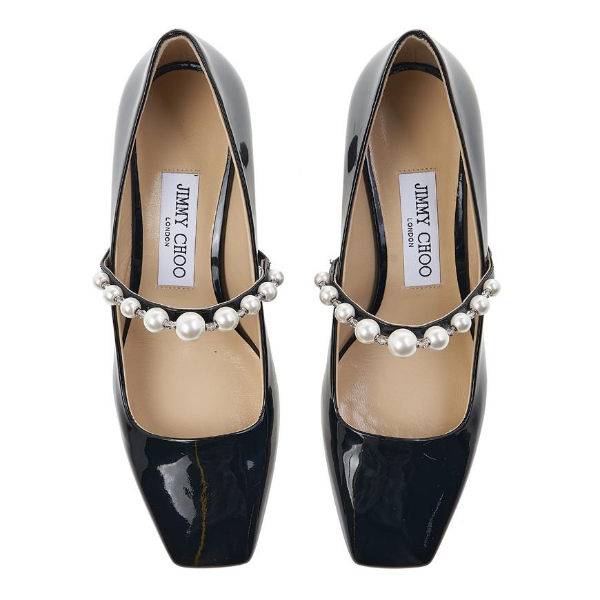 Jimmy Choo Aid Pumps Women’s Heels ADE 45 XKM BLACK WHITE