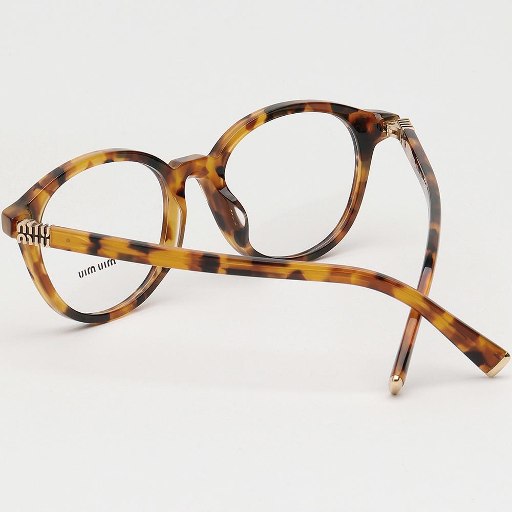 Miu Miu Havana Round Acetate Eyeglass Frames Unisex MU02WVF 19P 1O1