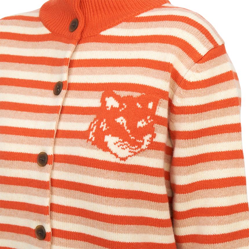 Maison Kitsune Fox Head Stripe Women’s Cardigan NW00503KM0329 0019