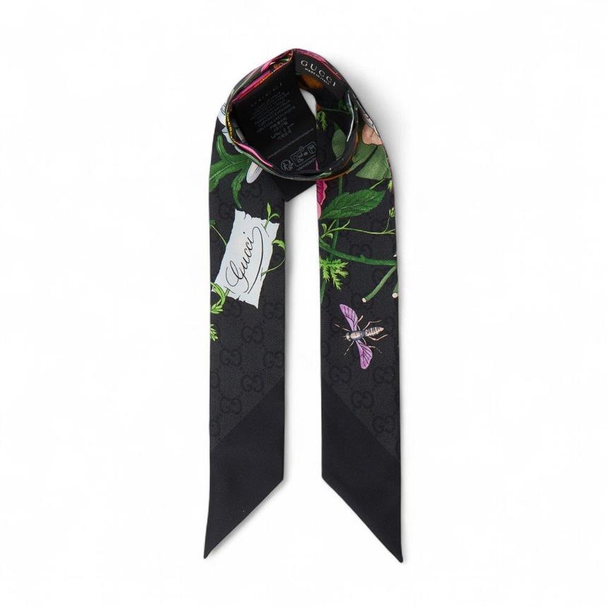 GUCCI Women’s Silk Scarf Black Scarf