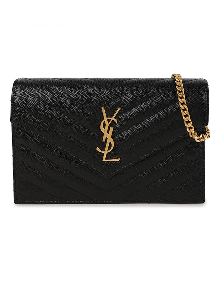 Saint Laurent Cassandre Envelope Chain Wallet Shoulder Bag Bla 857605 BOW01 1000