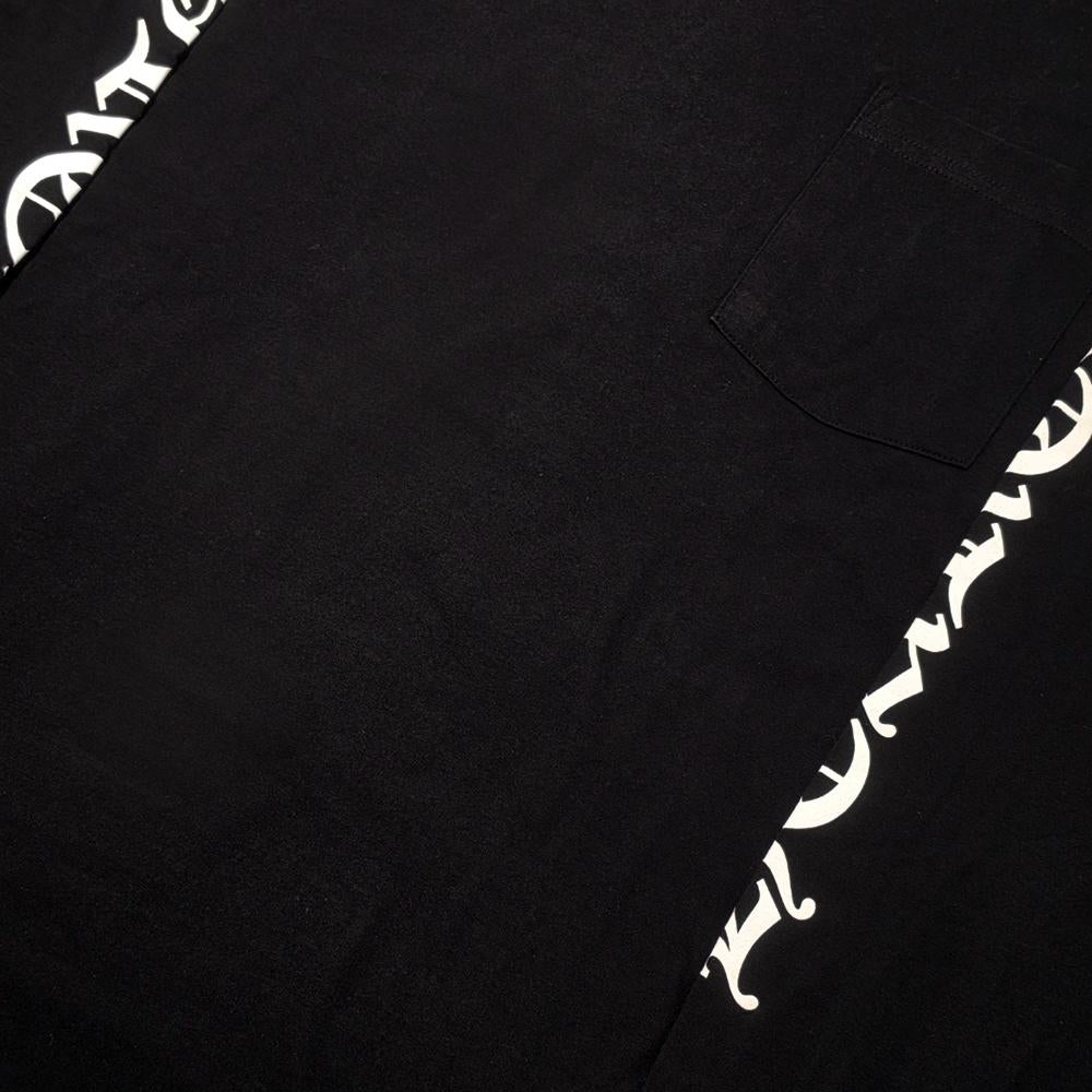 Chrome Hearts Black Long Sleeve Pocket Crewneck T-Shirt with Script Logo