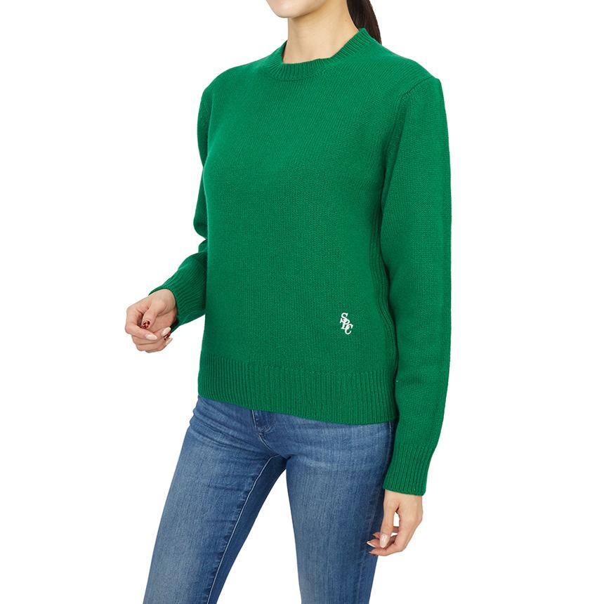 SPORTY&RICH Verde Wool Crewneck Sweater for Women